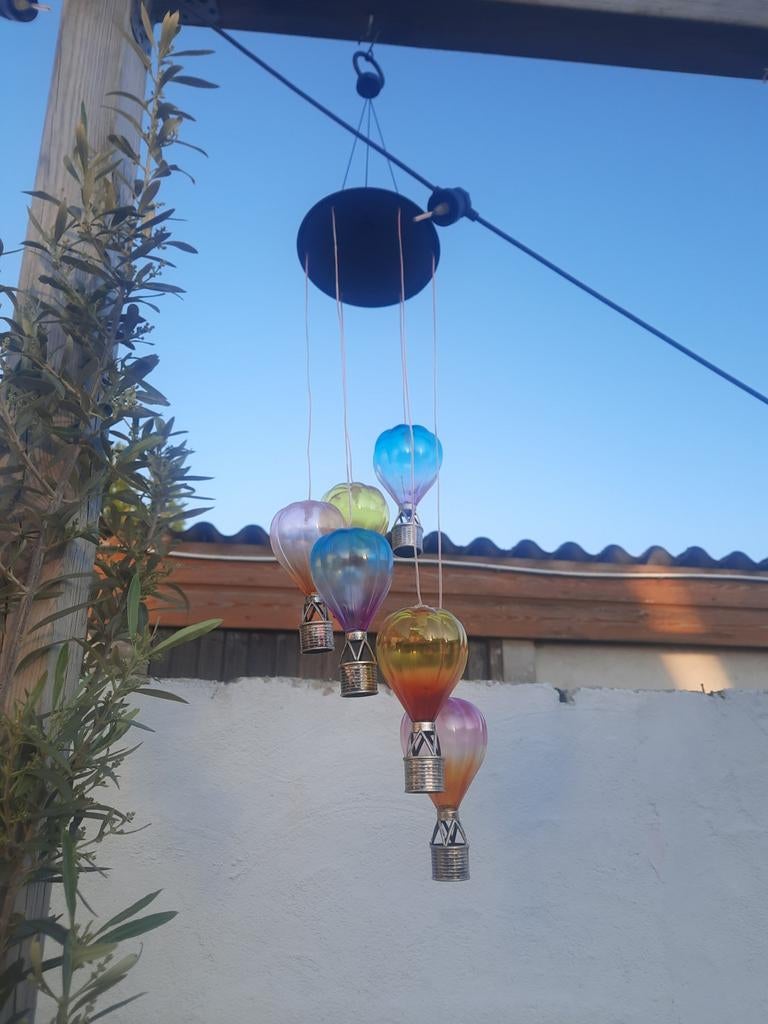 4 Kleurrijke Solar Luchtballon Windgong - Tuindecoratie, Ophalen of Verzenden