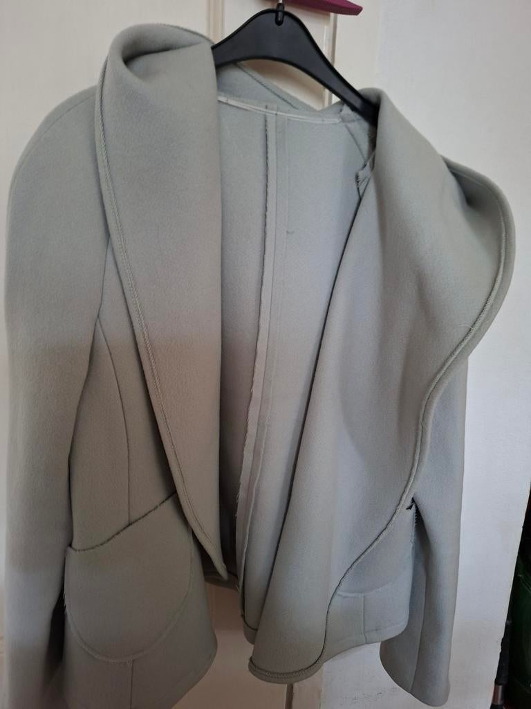 Lichtblauw wolflanel jasje met capuchon. Maar M., Ophalen of Verzenden, Zo goed als nieuw, Blauw