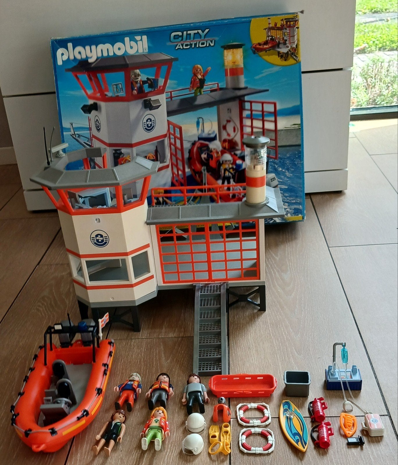 kustwachtstation met reddingsboot playmobil nummer 5539, Complete set, Ophalen of Verzenden, Zo goed als nieuw, Boot/Schip
