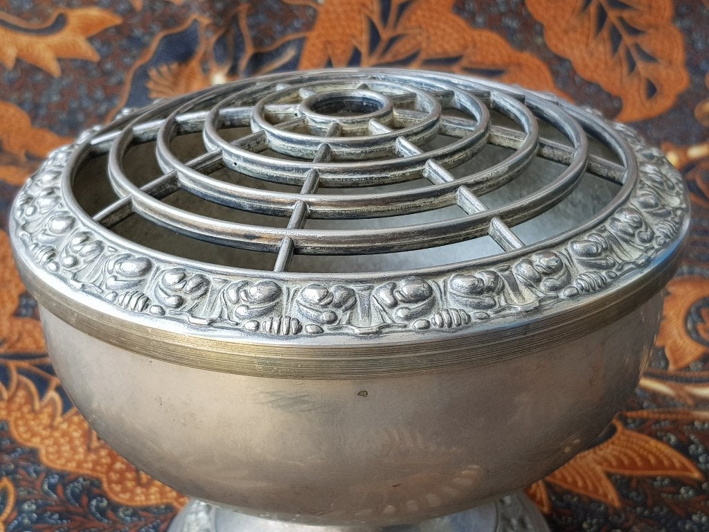 Originele oude Engelse rose bowl van silverplate 14,6 cm., Antiek en Kunst, Ophalen of Verzenden