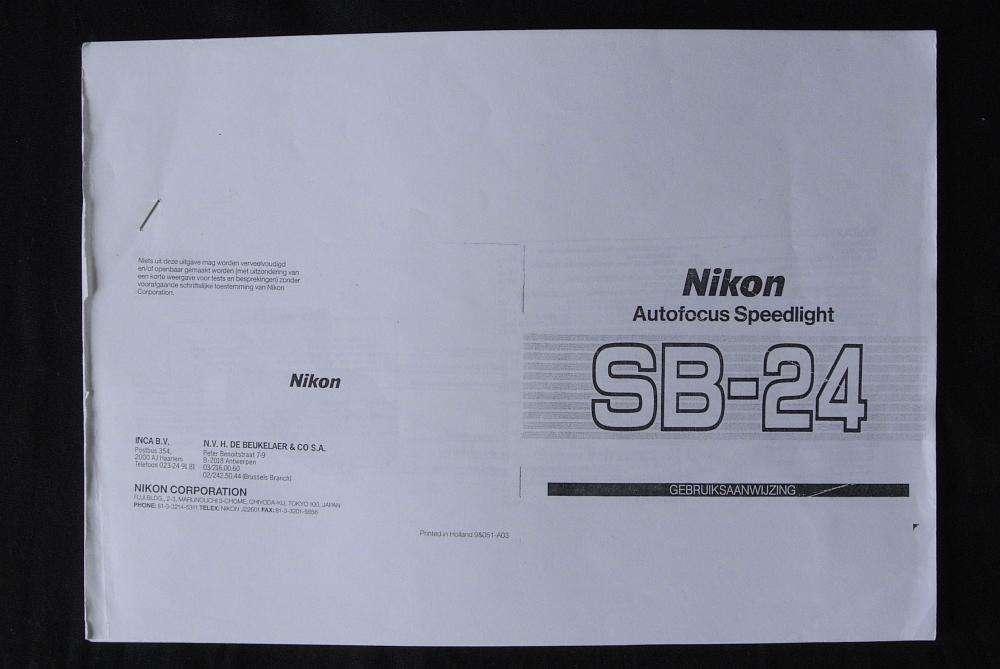 Fotokopie Handleiding NL SB-24 Nikon A4-formaat ( manual ), Ophalen, Zo goed als nieuw, Nikon, Kantelbaar