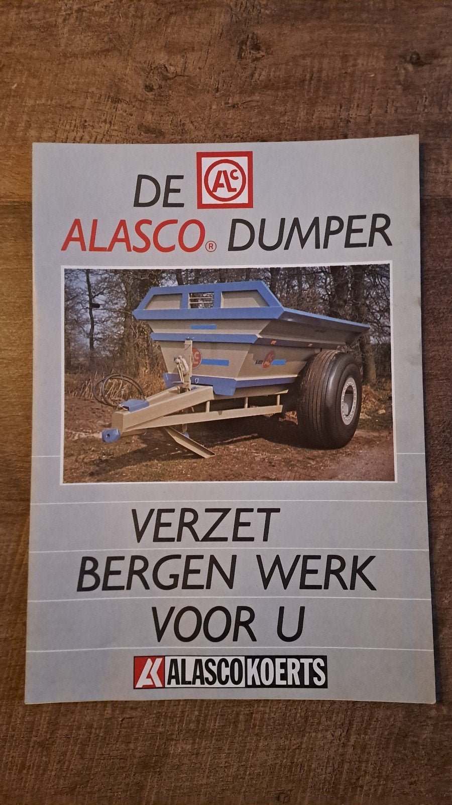 folder ALASCO DUMPER KIPWAGEN voor tractor, trekker, Ophalen of Verzenden, Zo goed als nieuw, Folder