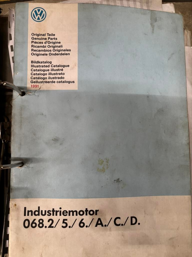 Volkswagen vw industriemotor onderdelenboek, Ophalen of Verzenden