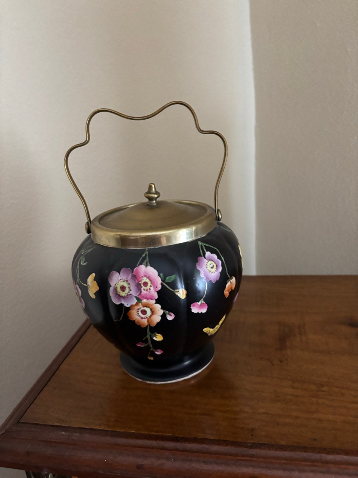 Antieke Royal Staffordshire W.Lowe koekjespot met bloemen, Antiek en Kunst, Ophalen