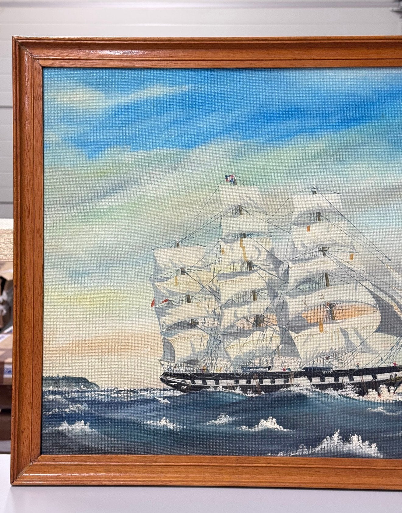 H W Hackett 1971 olieverf kunst Golden Fleece Merchant Schip, Antiek en Kunst, Kunst | Schilderijen | Klassiek, Ophalen of Verzenden