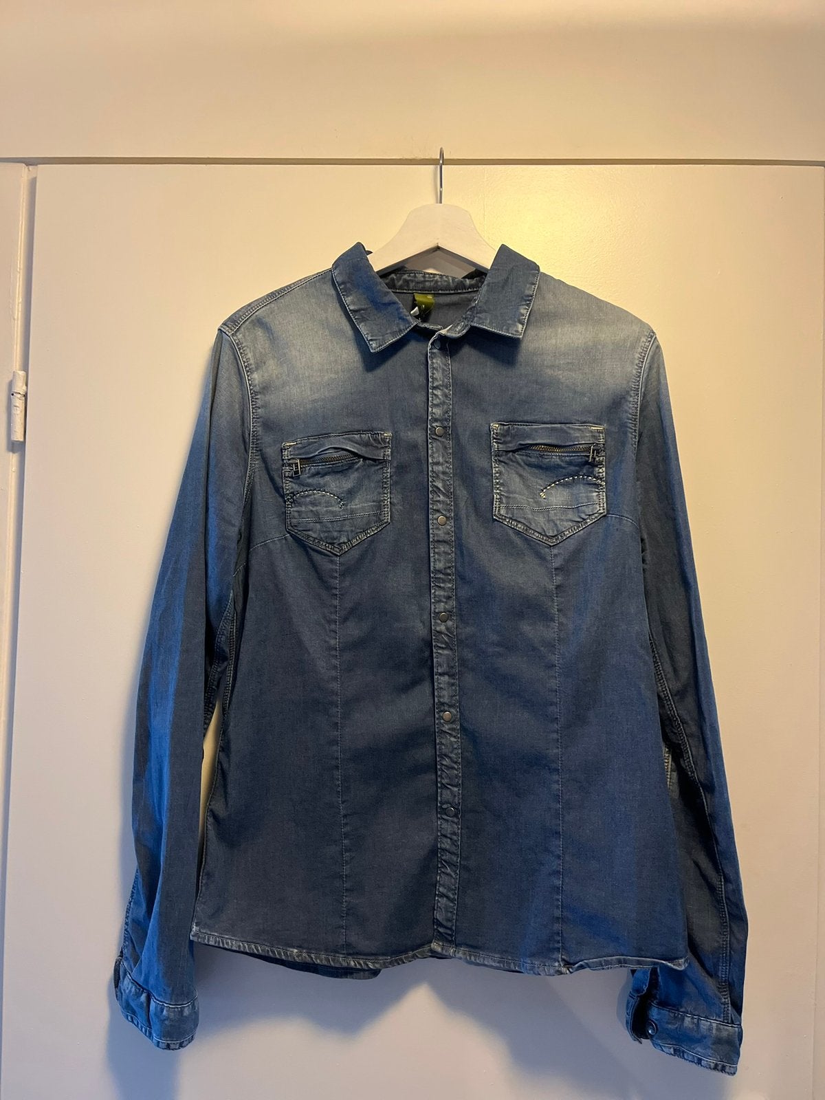 G-STAR RAW BLOUS MAAT L, Ophalen of Verzenden, Gedragen, Maat 38/40 (M), Blauw