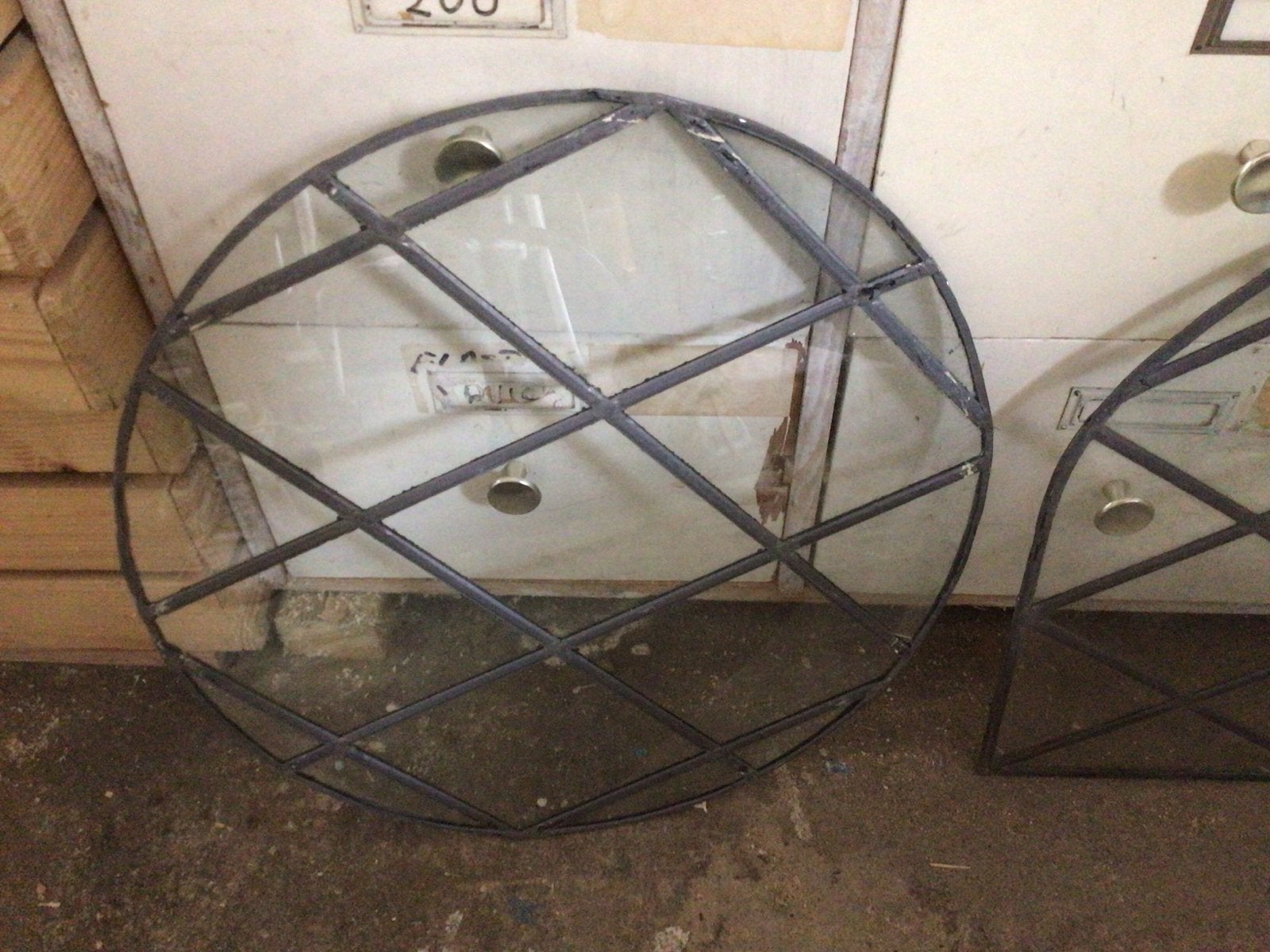 Rond glas in lood raam, Doe-het-zelf en Verbouw, Glas en Ramen, Ophalen, Gebruikt, Minder dan 80 cm, Overige typen