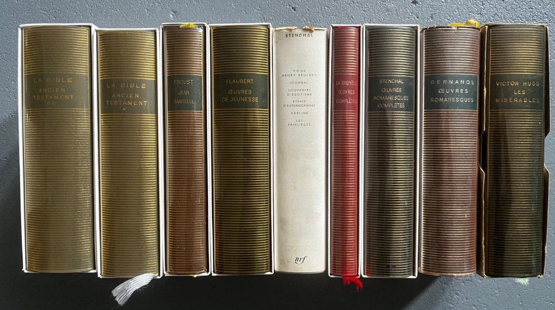 9x Bibliothèque de la Pléiade Bible, Flaubert, Bruyère Frans, Ophalen, Zo goed als nieuw