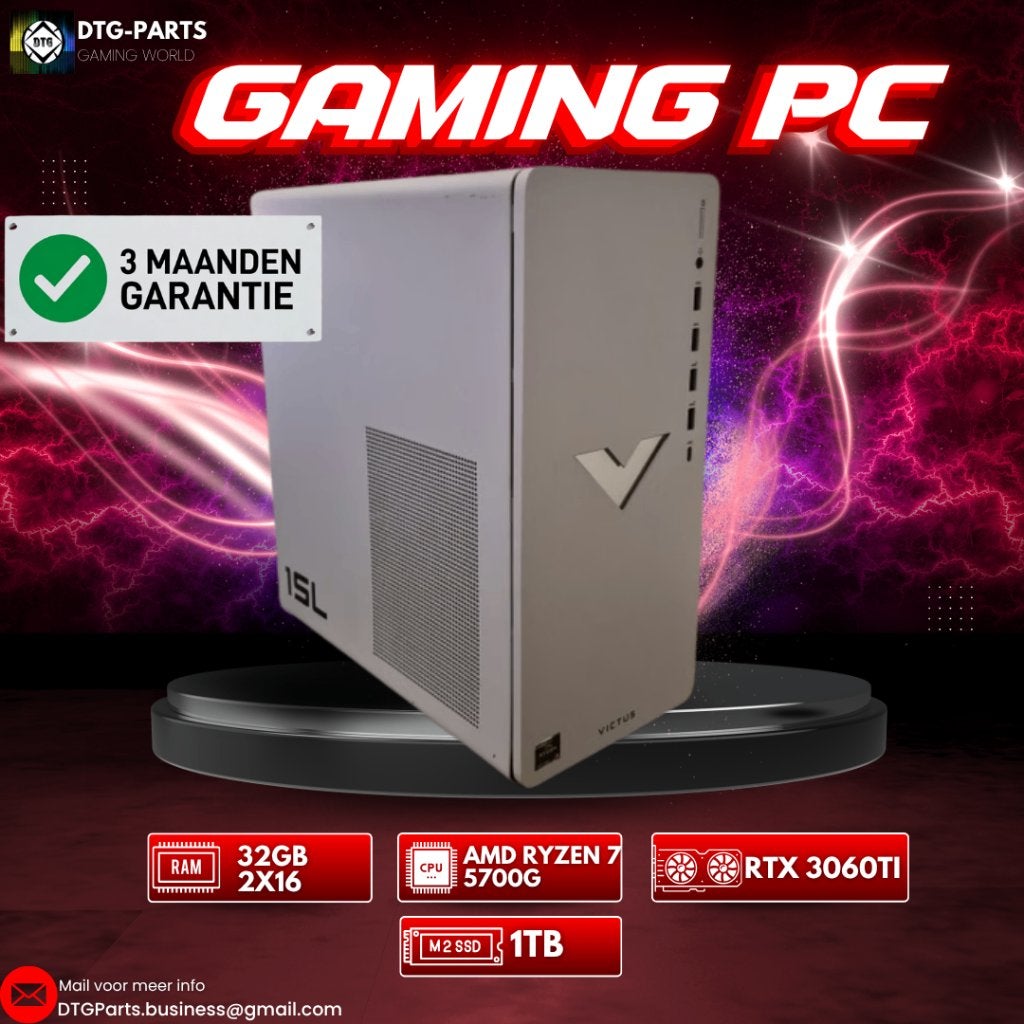 Gaming PC // RTX 3060 ti & AMD Ryzen 7 5700G, Ophalen, HP Omen, 7604 HM, 32 GB