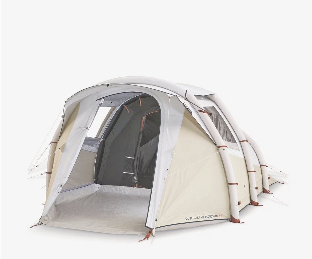 Quechua Air Seconds 4.1,Opblaastent,4 persoons, Fresh&Black, Ophalen, Zo goed als nieuw, Tot en met 2