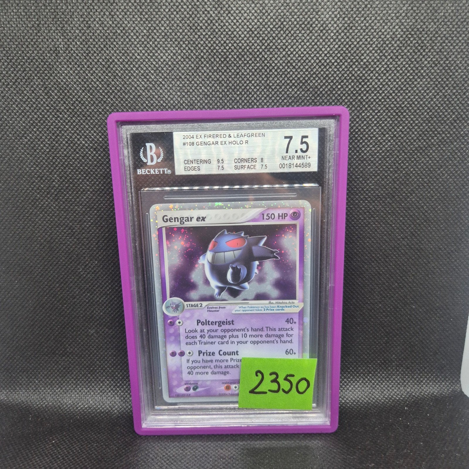 Gengar Ex Holo Ex Firered & Leafgreen BGS 7.5, Ophalen of Verzenden, Zo goed als nieuw