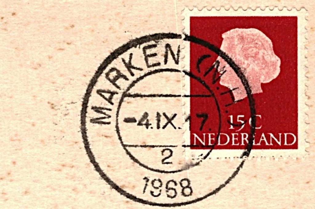 806371 Marken binnenhuisje 1968 Gelopen met zegel, Ophalen of Verzenden, 1960 tot 1980, Gelopen, Noord-Holland
