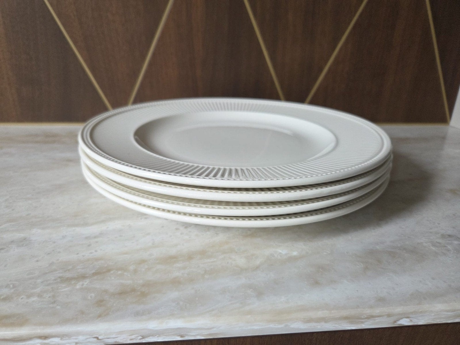 Wedgwood Windsor dinerborden - 4 stuks, 26 cm, Ophalen of Verzenden, Zo goed als nieuw, Bord(en), Wedgwood
