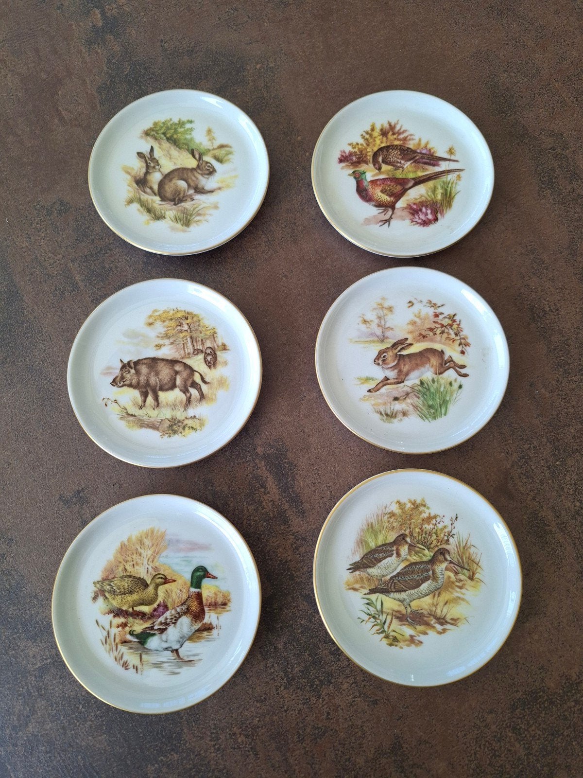 Set van 6 decoratieve bordjes met jachttaferelen, Ophalen of Verzenden