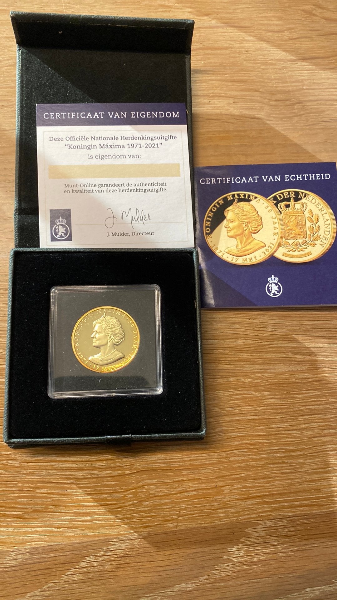 Herdenkingsmunt Maxima 50 jaar, Ophalen of Verzenden