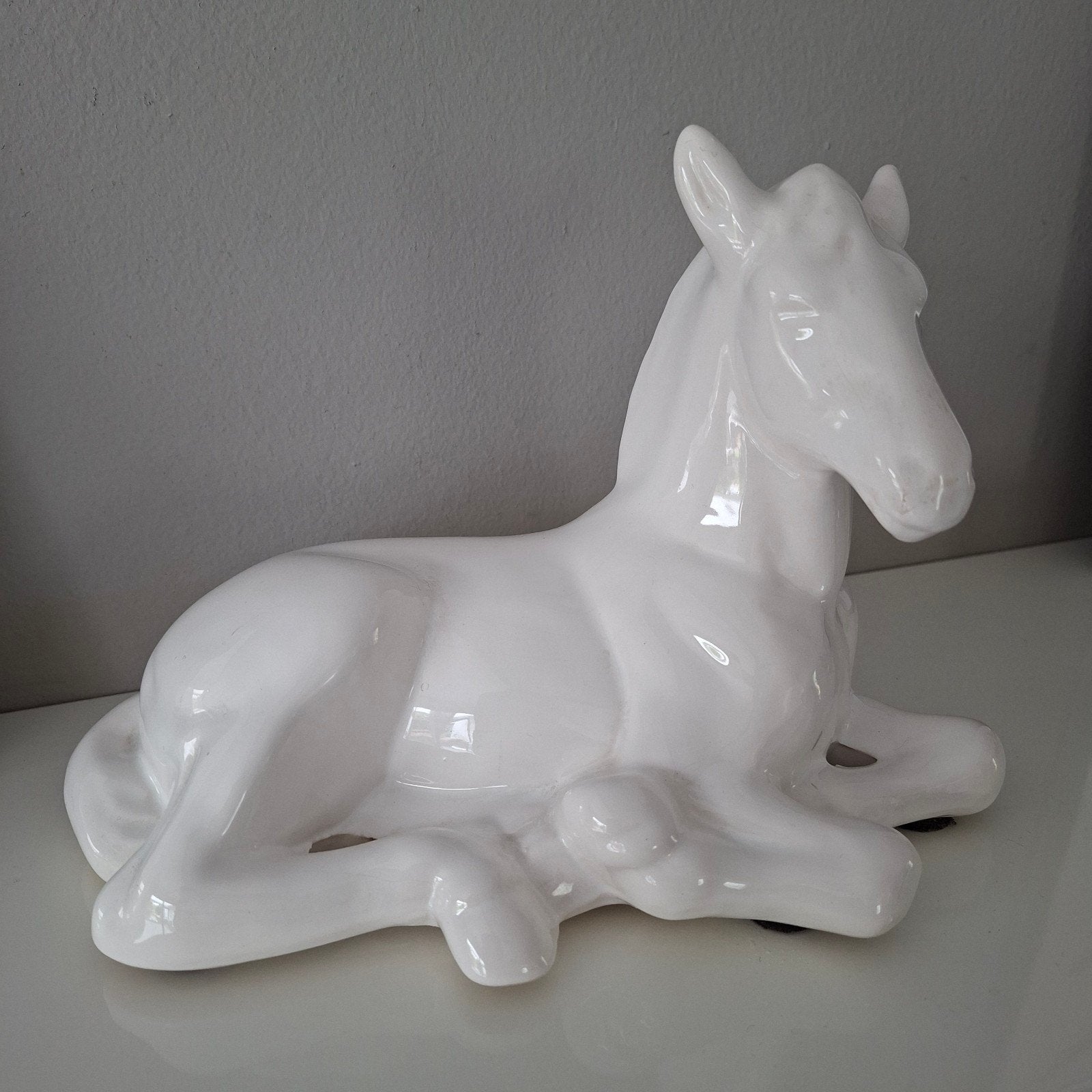 Porseleine paard, wit, Ophalen of Verzenden, Zo goed als nieuw, Dier
