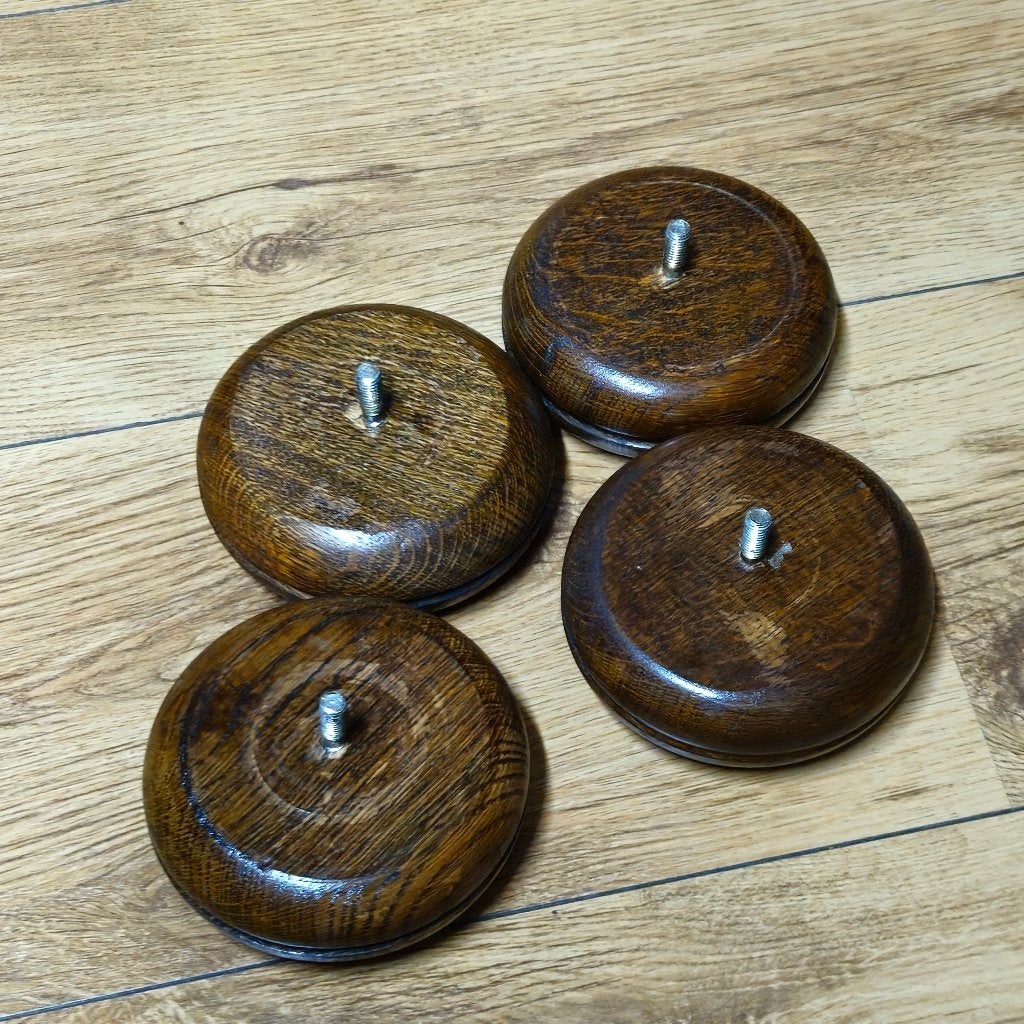 4 mooie eiken bol-poten 11cm schroefdraad M5 incl verzend, Minder dan 25 mm, Verzenden, Eiken, Overige typen