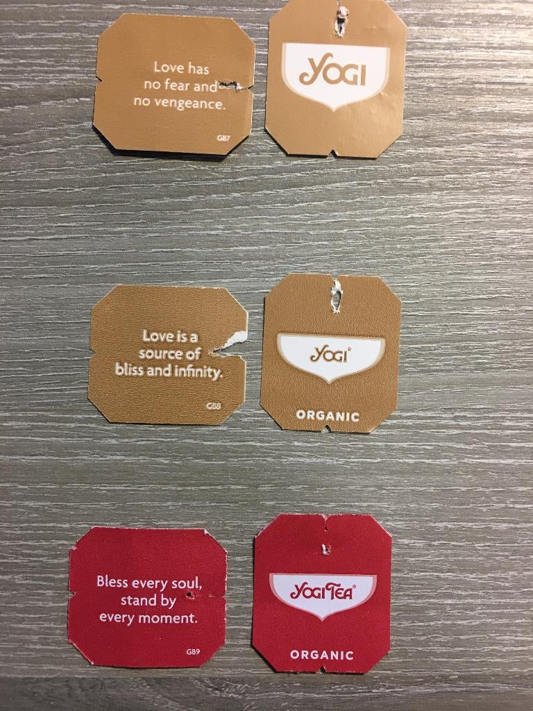 GEZOCHT: Yogi Tea theelabels, Ophalen, Label