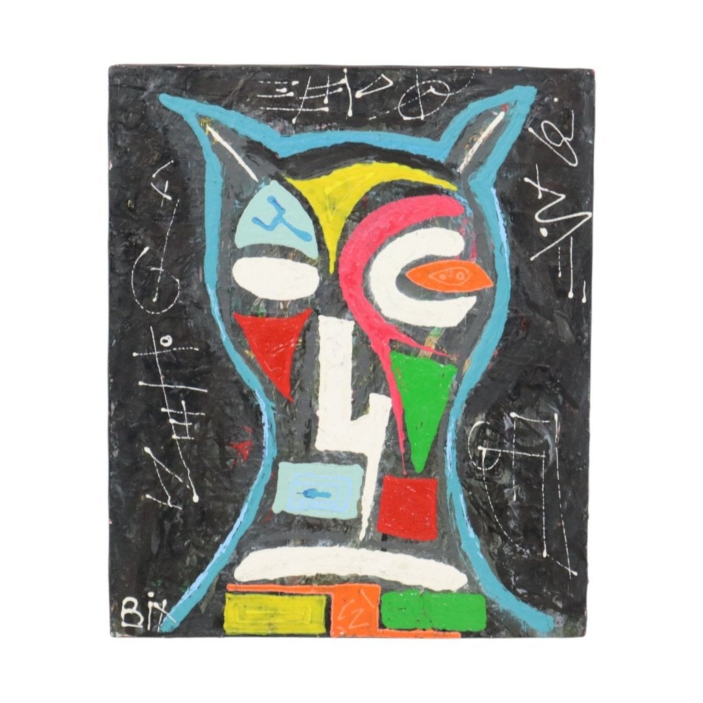 Abstract Schilderij op Doek Uil Hedendaagse Kunst 55cm, Ophalen of Verzenden