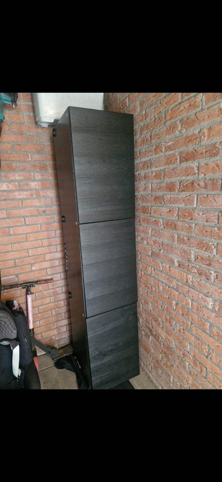 IKEA BESTÅ TV-meubel met deuren, zwartbruin., Huis en Inrichting, Kasten | Televisiemeubels, Ophalen, 150 tot 200 cm, Zo goed als nieuw