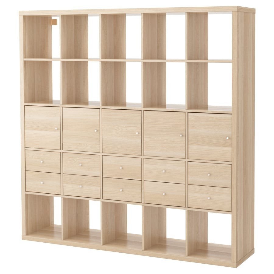 IKEA KALLAX Kast met lades en deuren - Licht hout, Huis en Inrichting, Kasten | Boekenkasten, Ophalen, Gebruikt, 150 tot 200 cm