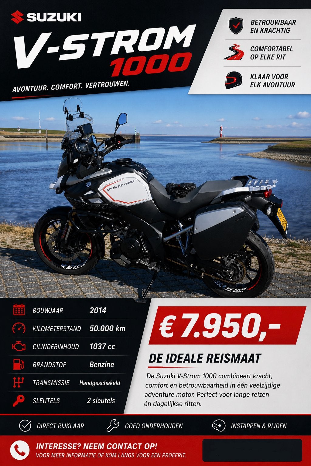 Suzuki V Strom DL 1000 ABS - Volledig uitgerust, Gebruikt, Particulier, Toermotor, LED Verlichting