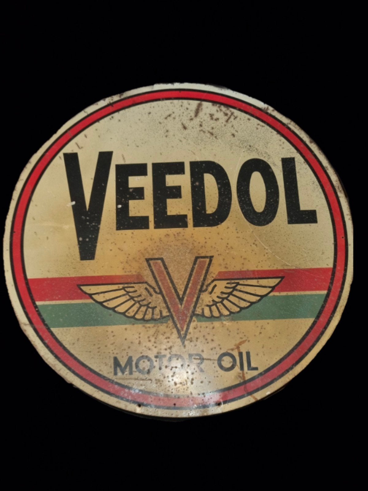 Vintage Veedol Motor Oil reclamebord, Ophalen of Verzenden, Gebruikt, Reclamebord