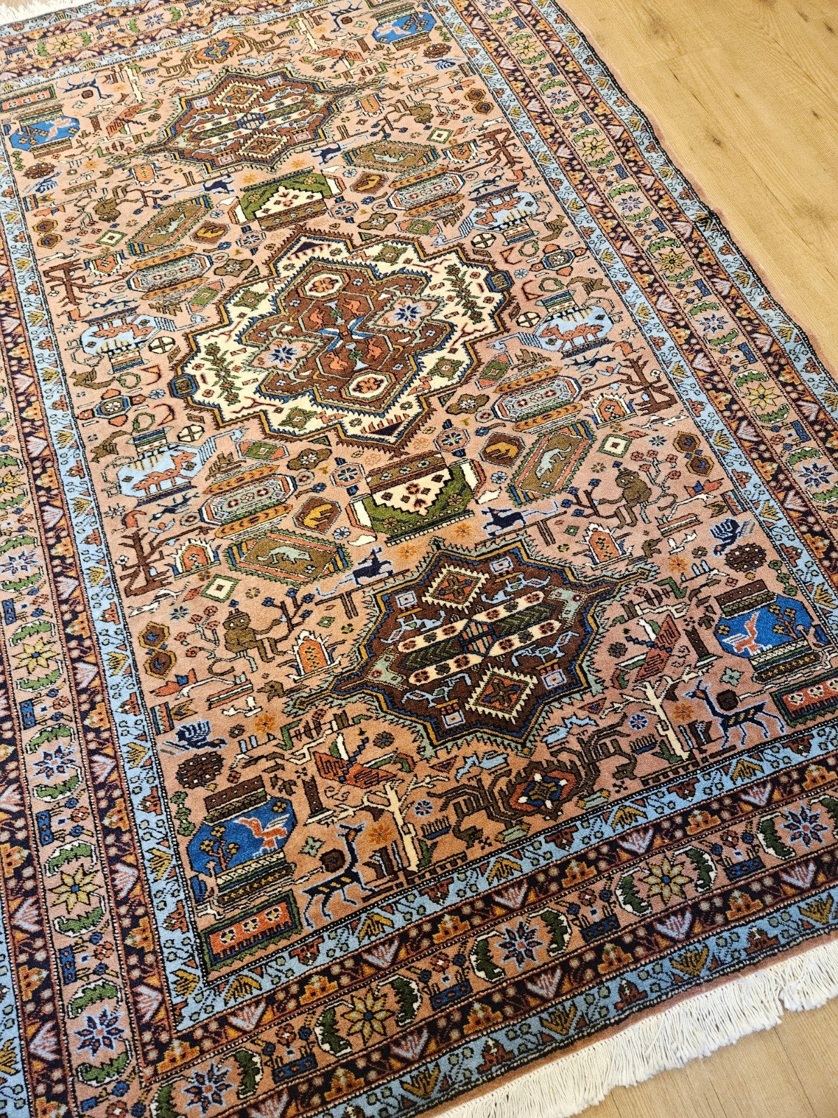 Handgeknoopt perzisch tapijt ardebil 215x140, Info@SlatsAntiek.nl, 100 tot 150 cm, Perzisch, Ophalen of Verzenden