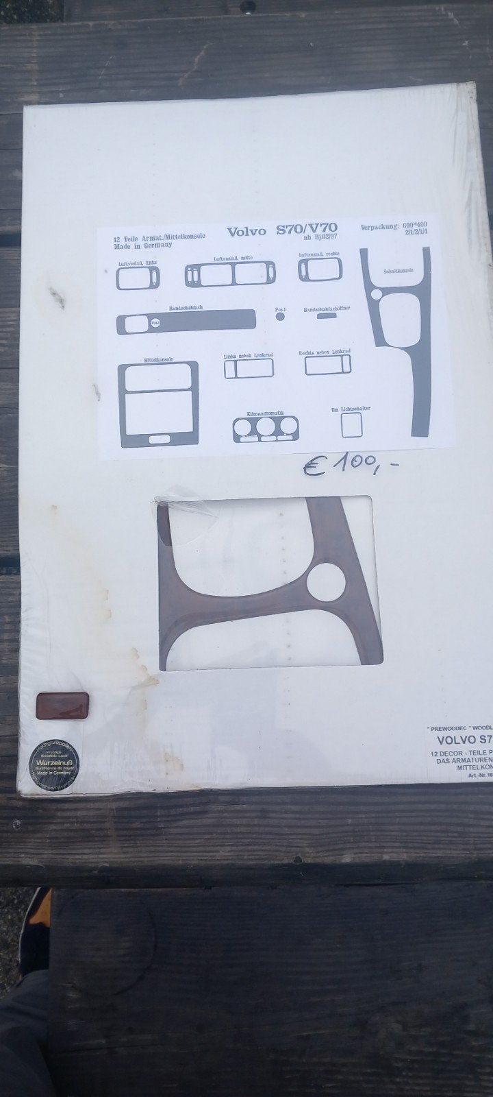 Volvo V70 S70 C70 Prewoodec Interieur Decor Set Wortelnoot, Auto-onderdelen, Ophalen of Verzenden, Nieuw, Volvo
