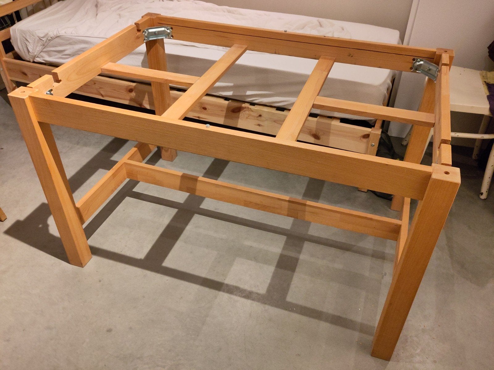 Houten onderstel bureau / tafel Ikea Norden, Ophalen, Gebruikt, 100 tot 150 cm, 50 tot 100 cm