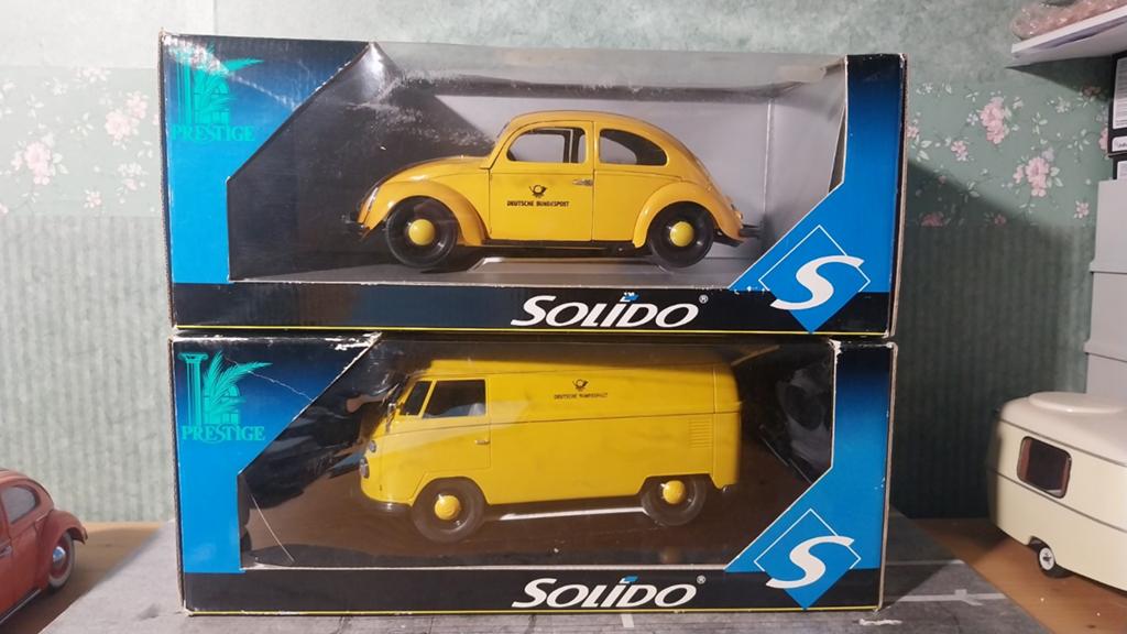 Deutsche bundespost set vw kever en spijlbus, Hobby en Vrije tijd, Modelauto's | 1:18, Ophalen of Verzenden, Solido