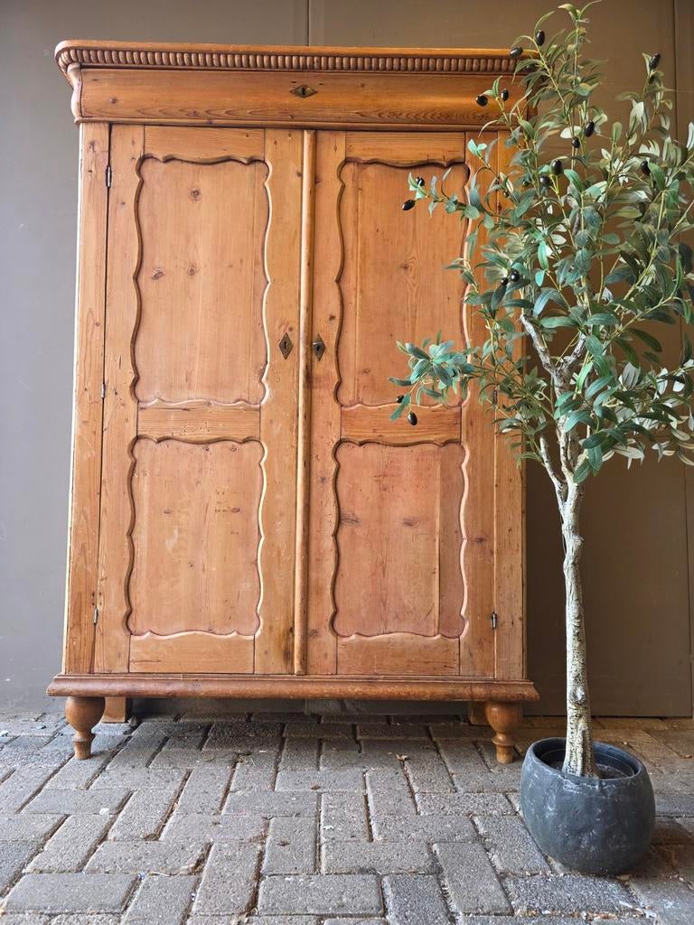 Grenen biedermeier meidenkast kledingkast bezorgen mogelijk, Antiek en Kunst, Antiek | Meubels | Kasten, Ophalen of Verzenden