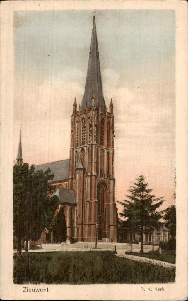 Zieuwent - R. K. Kerk - Toren, Ophalen of Verzenden, 1920 tot 1940, Gelopen, Gelderland