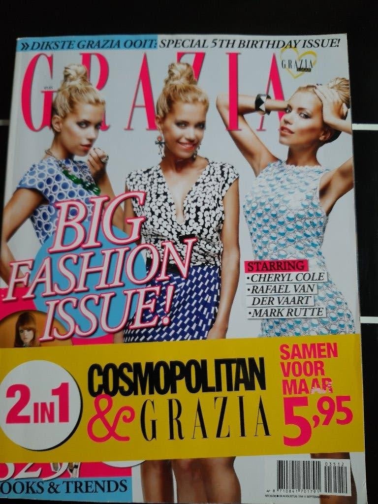 COSMOPOLITAN & GRAZIA BIG BIRTHDAY ISSUE 2 in 1, Verzenden, Zo goed als nieuw, Overige typen