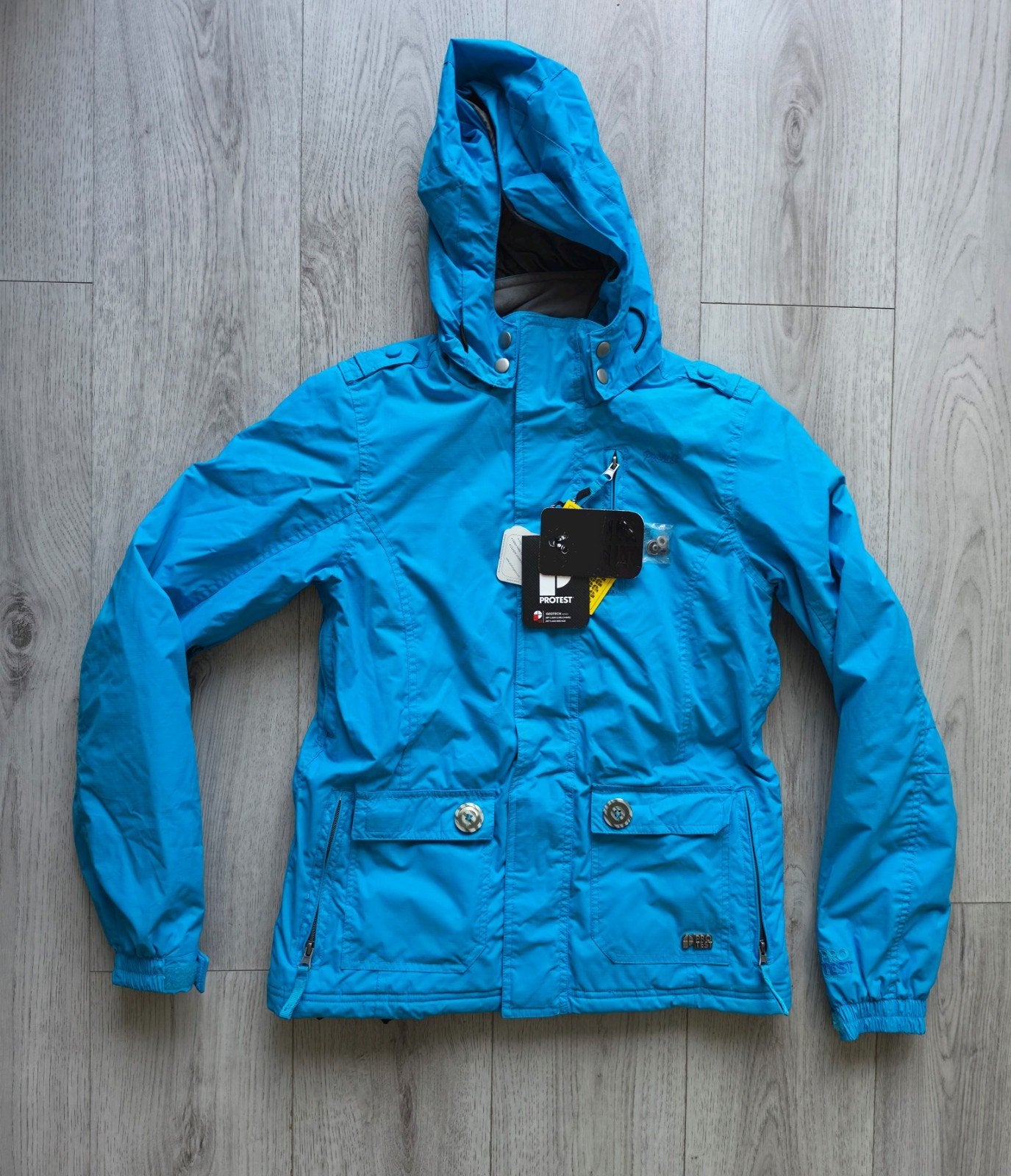 ski jas protest snowboardjas blauw vrijwel nieuw, Protest, Ophalen of Verzenden, Zo goed als nieuw, Jack