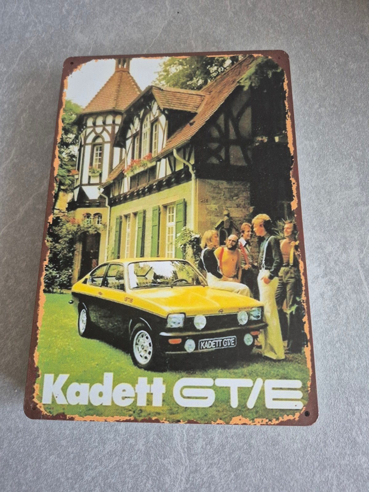 Vintage Opel Kadett GT/E Reclameplaat - Metaal, Ophalen of Verzenden, Nieuw, Auto's