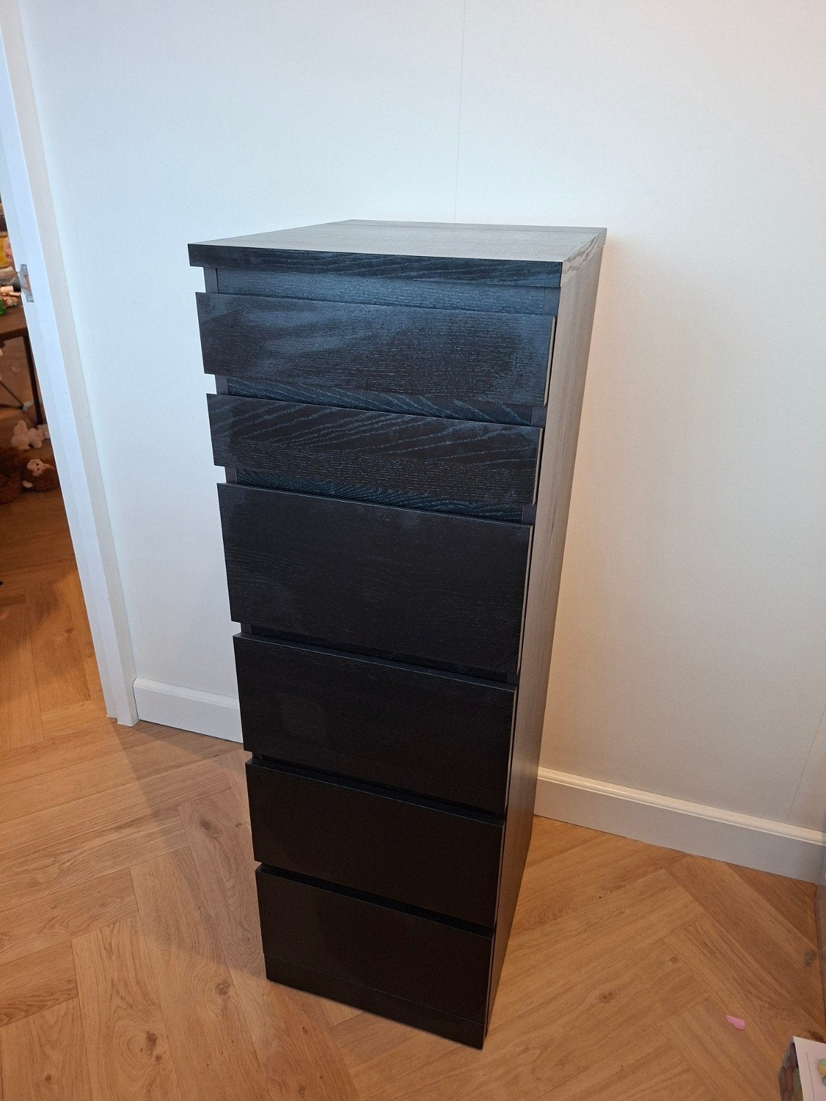 Malm Ikea Zwarte spiegel kast, Huis en Inrichting, Kasten | Ladekasten, Ophalen, Minder dan 50 cm, 5 laden of meer, Zo goed als nieuw