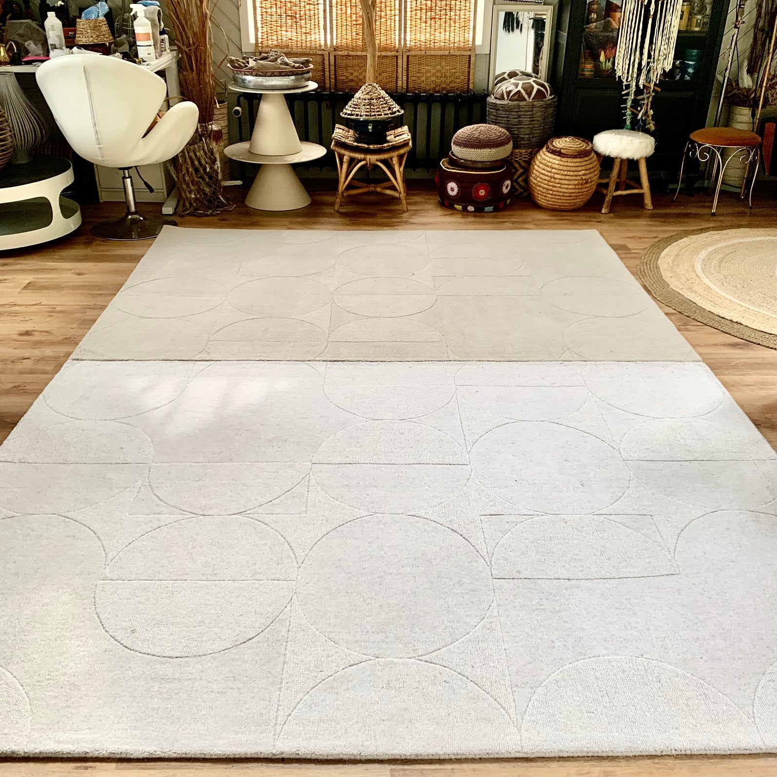 Japandi xxl - wol beige /creme vloerkleden- fotoshoot, Ophalen, Beige, 200 cm of meer, Zo goed als nieuw