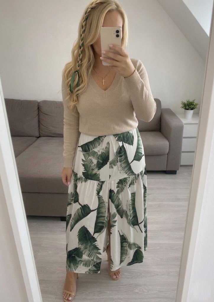 Lange rok K-Design xl, Kleding | Dames, Rokken, Zo goed als nieuw, Maat 46/48 (XL) of groter, Onder de knie, Ophalen of Verzenden