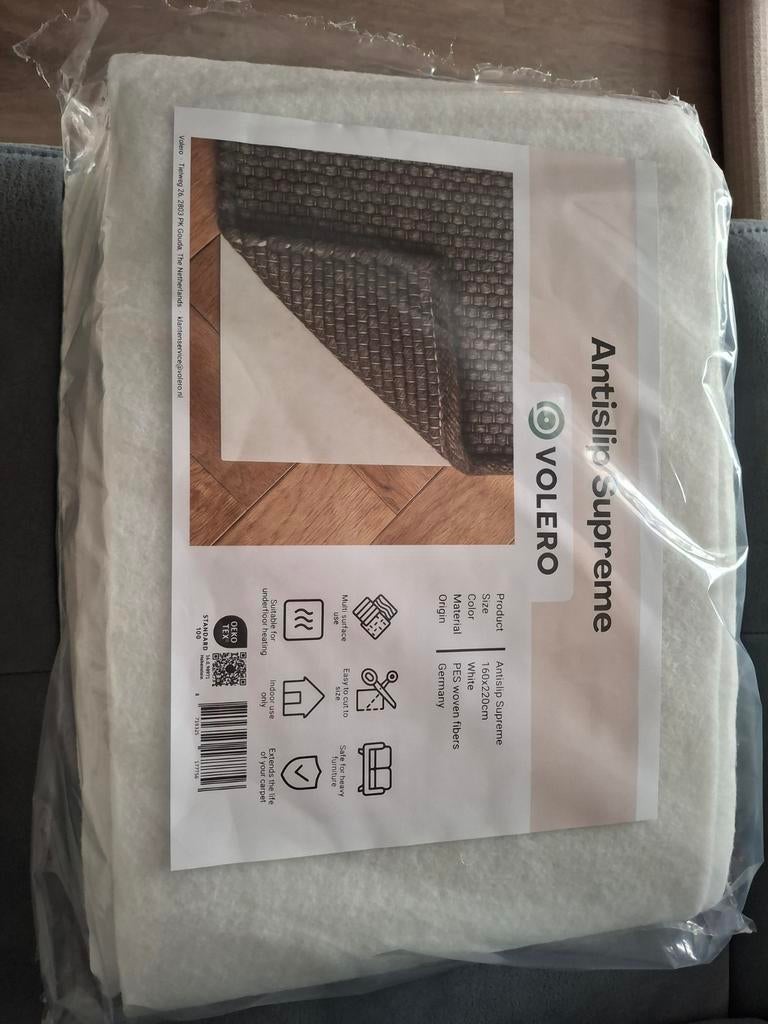 Antislip Supreme Volero 160x220cm - Nieuw, Antislip, Ondertapijt, Wit, 150 tot 200 cm, Ophalen of Verzenden