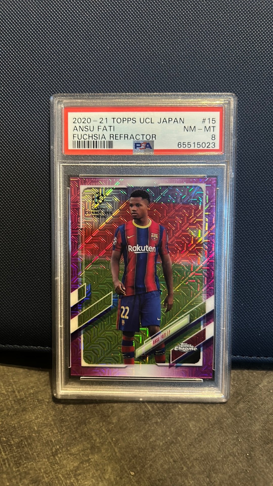Ansu Fati PSA8 2020-2021 Topps UCL Japan 001/125, Verzenden, Zo goed als nieuw