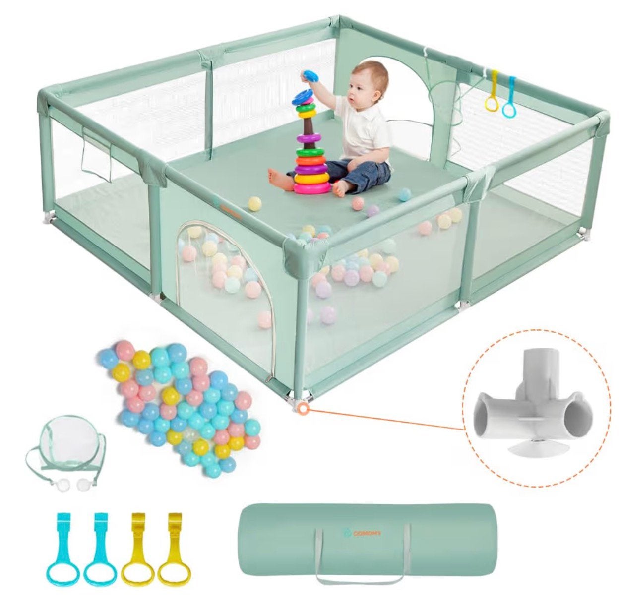 Speelbox 180x200 cm + Opvouwbare Speelmat 180x200 cm, Ophalen, Zo goed als nieuw