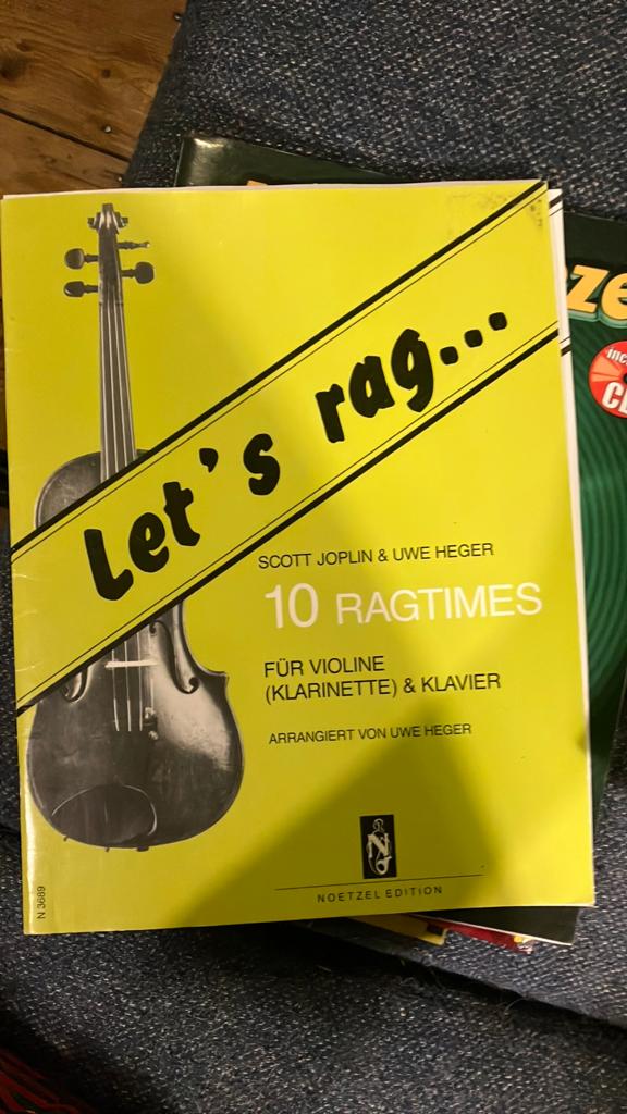 Let's Rag... 10 Ragtimes voor Viool/Klarinet & Piano, Muziek en Instrumenten, Bladmuziek, Zo goed als nieuw, Thema, Jazz, Viool of Altviool
