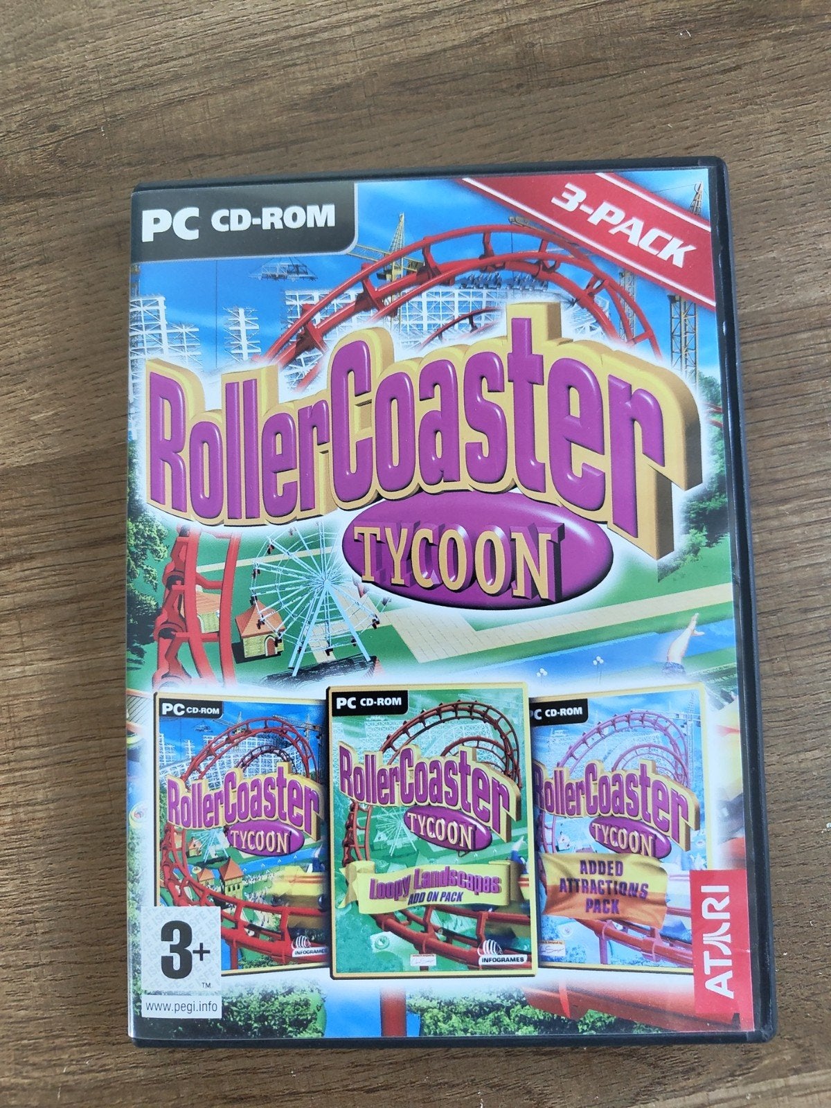 RollerCoaster Tycoon 3-pack PC CD-ROM, Spelcomputers en Games, Gebruikt, 1 speler, Ophalen of Verzenden, Vanaf 3 jaar
