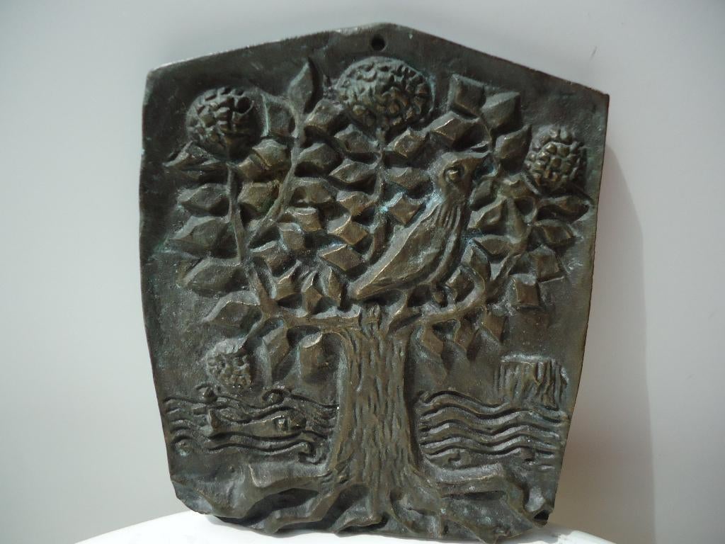 Egino WEINERT bronzen plaat, de boom des levens plaque brons, Antiek en Kunst, Kunst | Beelden en Houtsnijwerken, Ophalen of Verzenden