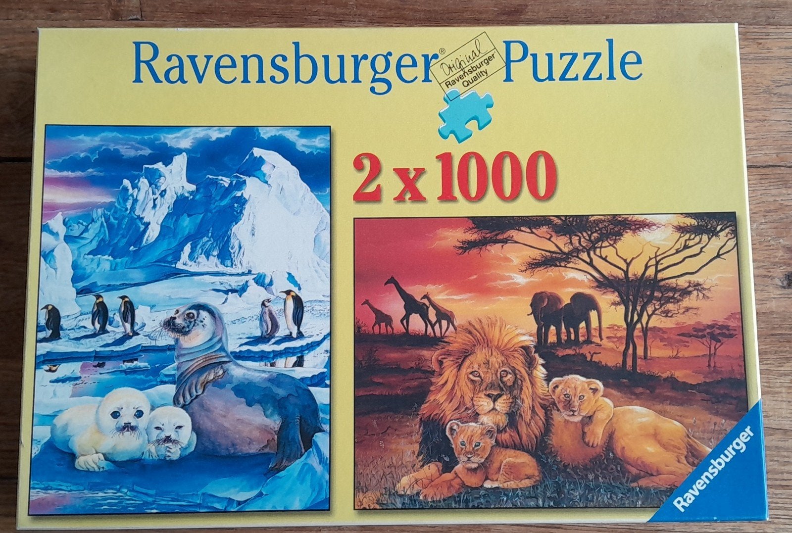 Ravensburger Puzzel 2x1000 stukjes - Zeehonden & Leeuwen, Ophalen of Verzenden, 500 t/m 1500 stukjes, Nieuw, Legpuzzel