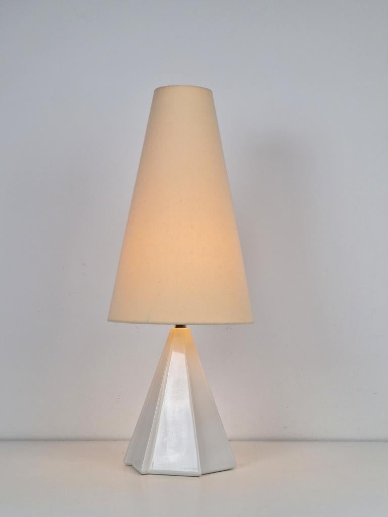 Vintage geometrische tafellamp keramiek ’70 Teepee, Overige materialen, Vintage, Ophalen of Verzenden, N