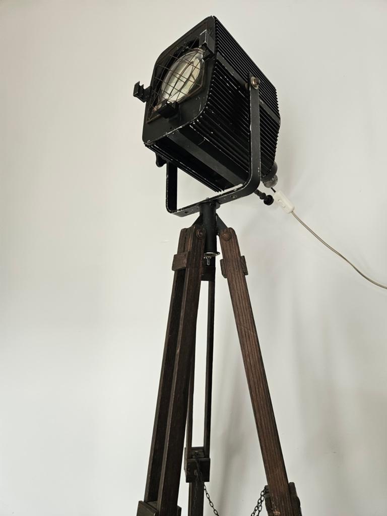 Vintage Theater Spotlamp op Statief - Industriële Stijl, Ophalen of Verzenden