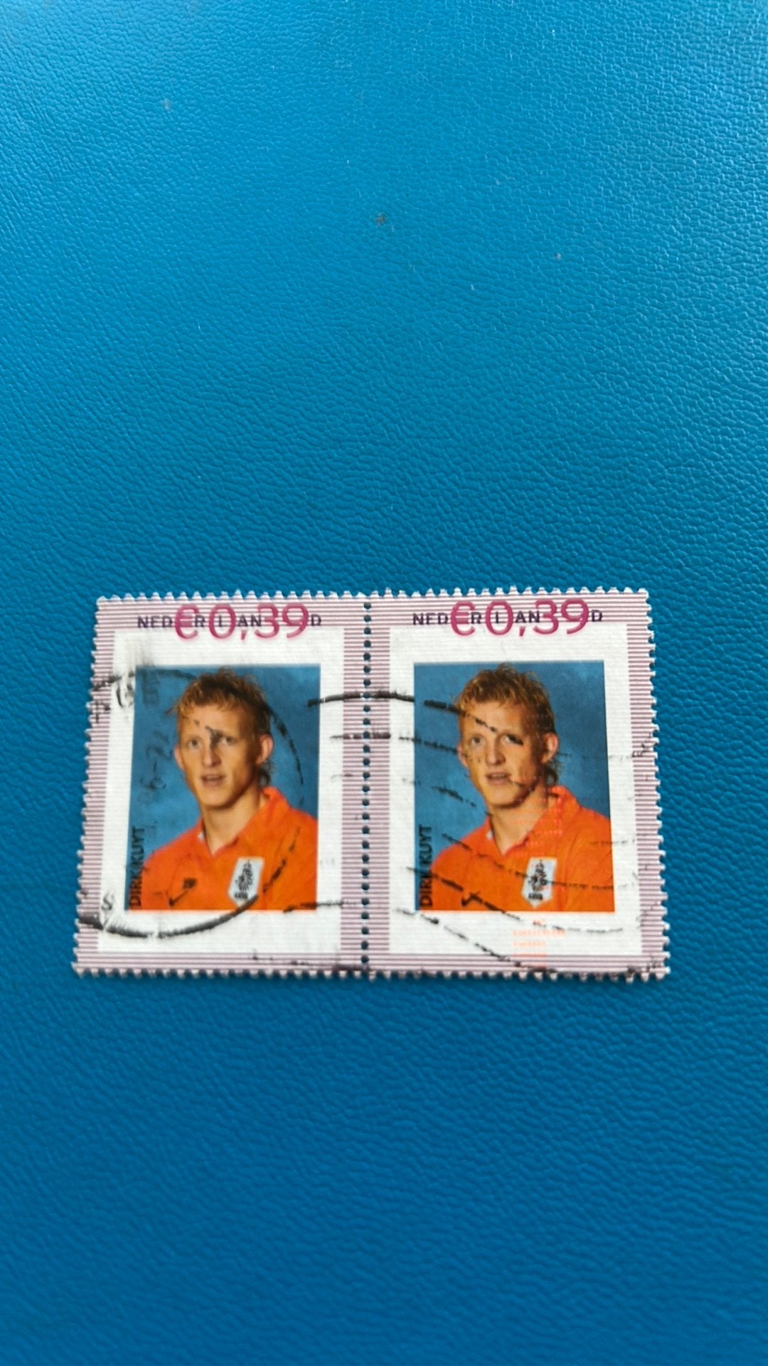 Nederland persoonlijk zegel 2x Dirk Kuyt 39 c, Verzenden, Gestempeld