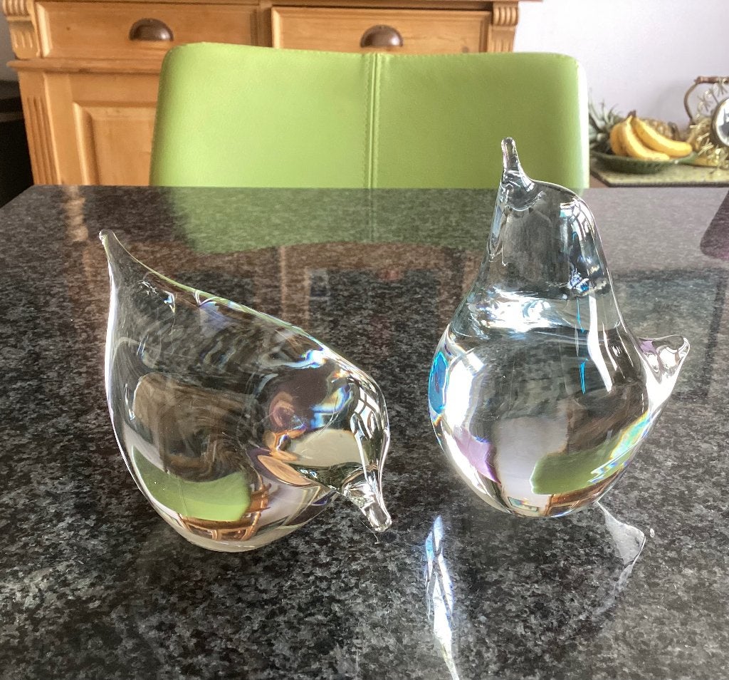 Kristal, vogel, FM Konstglas, Ronneby, mangaan, vintage, Antiek en Kunst, Ophalen